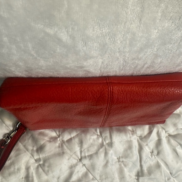 Coach Vermillion Red Leather Wristlet (fits phone) - Picture 9 of 9